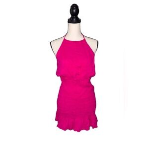 Vibrant Pink Halter Dress